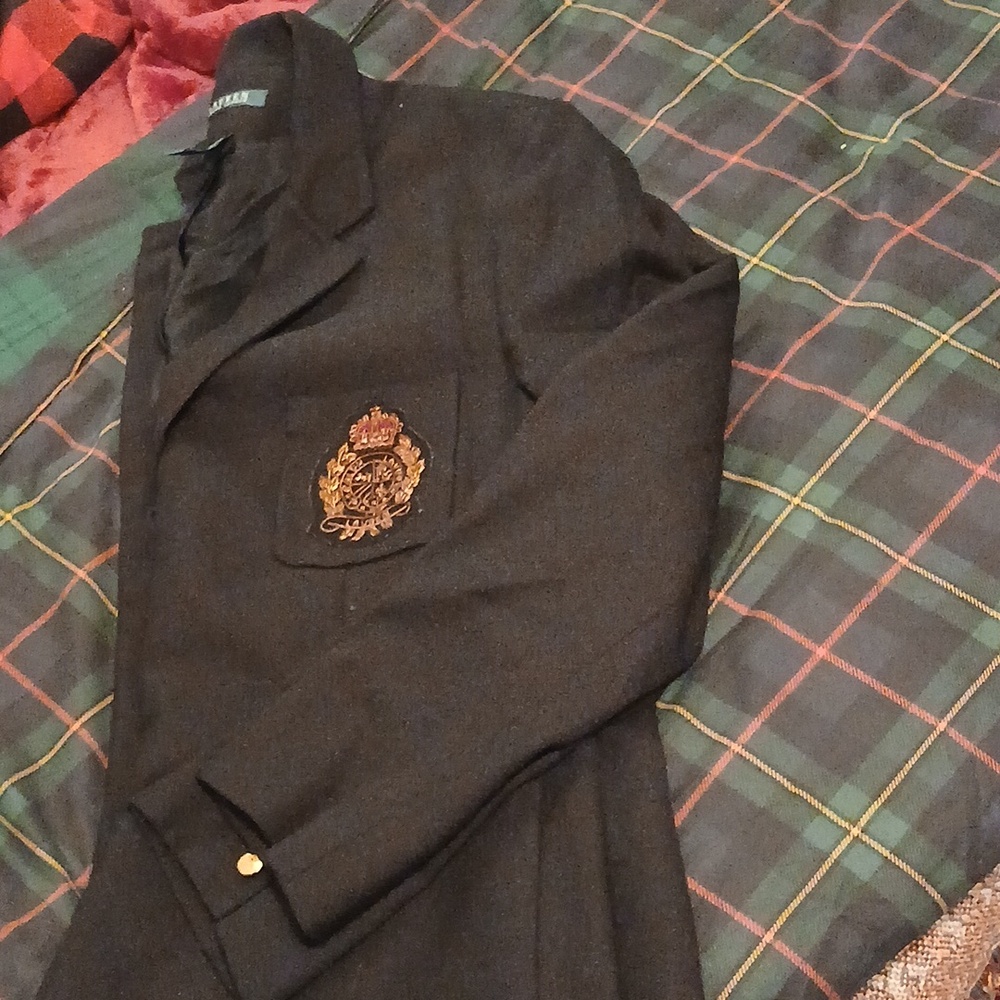 Lauren Ralph Lauren Black crest embroidered Wool blazer. Sz. 16 - Picture 3 of 8